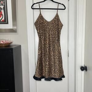 Pink Victorias Secret Cheeta Print Slip Dress Medium Mob Wife